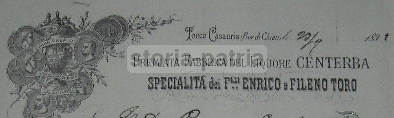 Abruzzo, Antica Pubblicitaria, Araldica, Liquori, Esposizione Abruzzese, Toro, Rarita immagine 1
