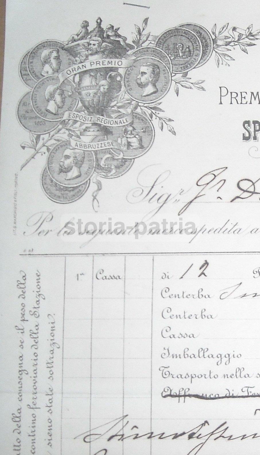 Abruzzo, Antica Pubblicitaria, Araldica, Liquori, Esposizione Abruzzese, Toro, Rarita immagine 2