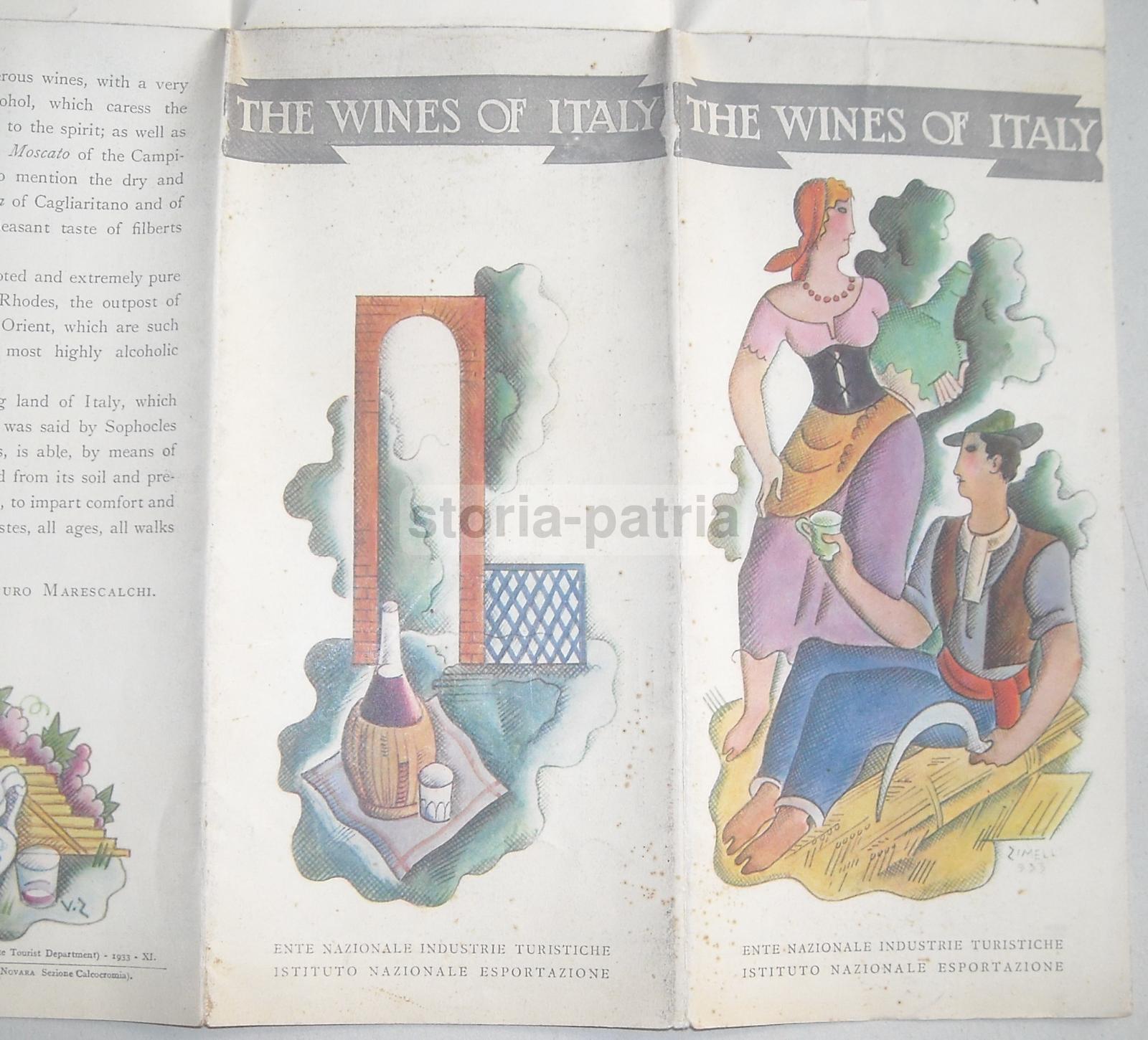 Agraria, Enologia, Vini Regionali Italiani, Propaganda Enit, Mappa Artistica, Zimelli immagine 6