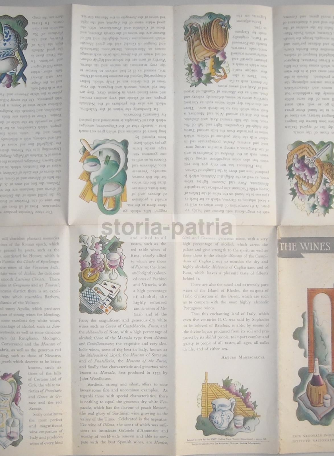 Agraria, Enologia, Vini Regionali Italiani, Propaganda Enit, Mappa Artistica, Zimelli immagine 8
