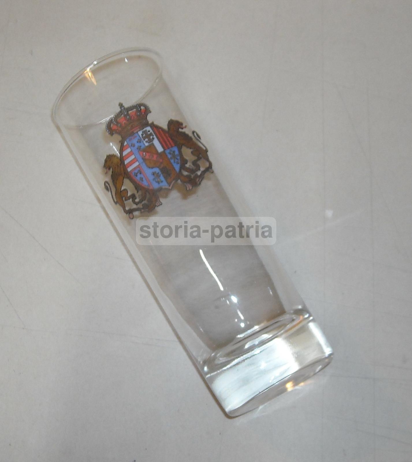 Araldica, Grazioso Bicchiere In Vetro, Stemma Araldico Coronato E Con Leoni, Utile immagine 1