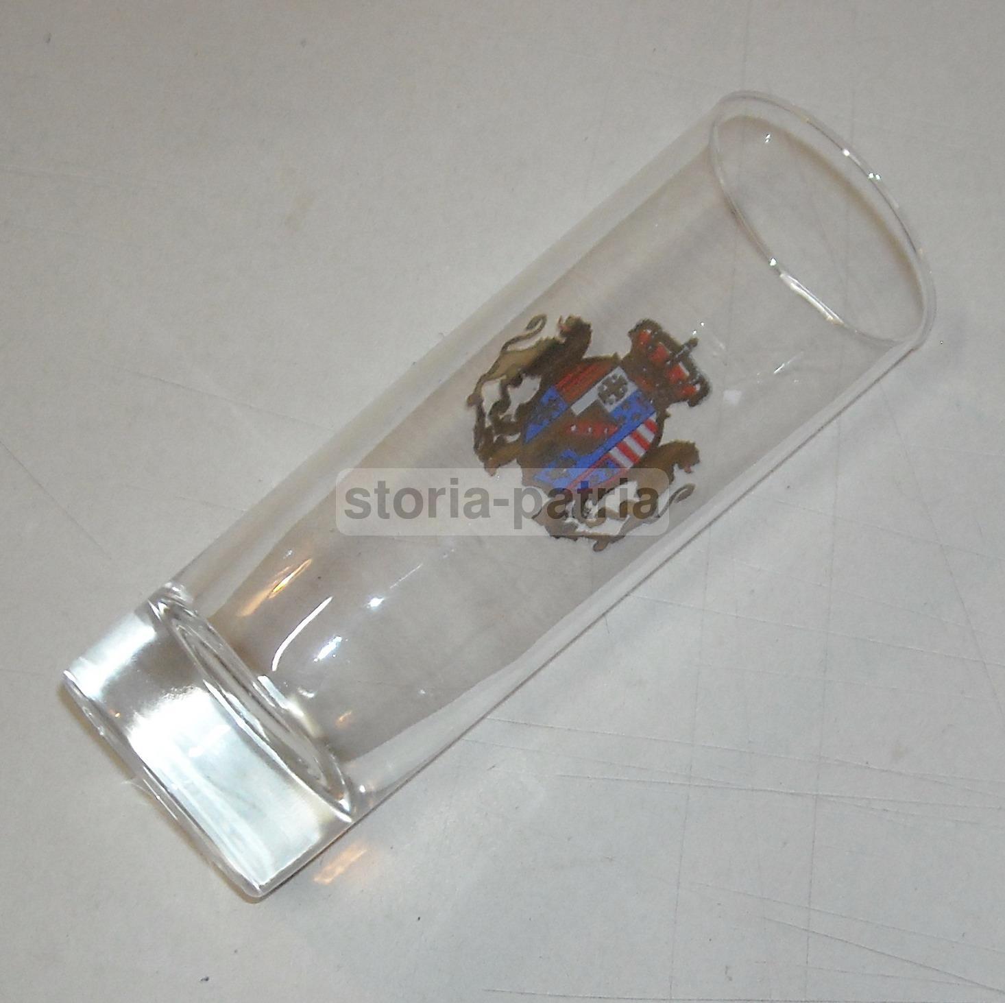 Araldica, Grazioso Bicchiere In Vetro, Stemma Araldico Coronato E Con Leoni, Utile immagine 2