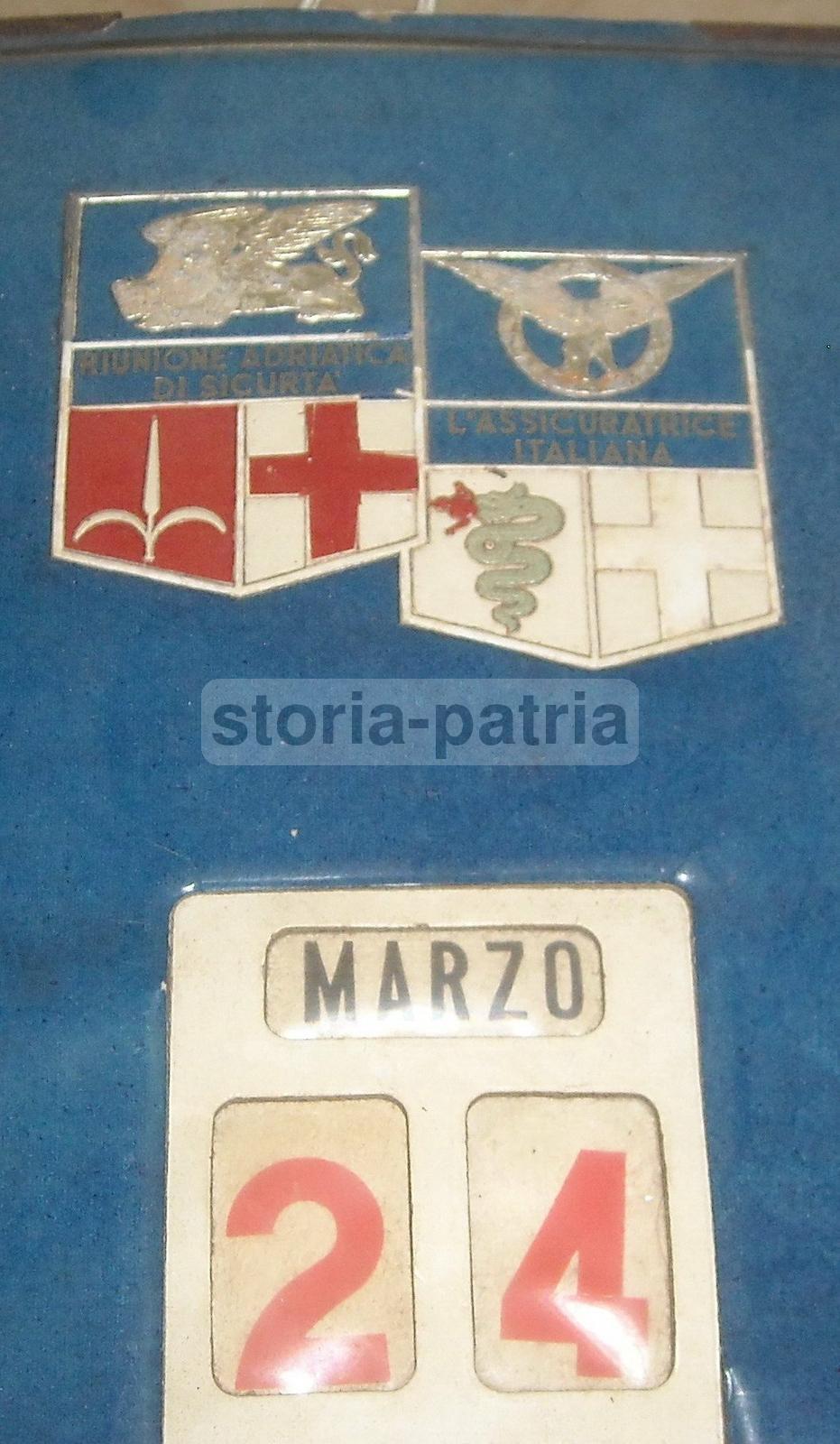 Assicurazioni, Assicuratrice Italiana, Roma, Inusuale Cartello Datario, Araldica immagine 1