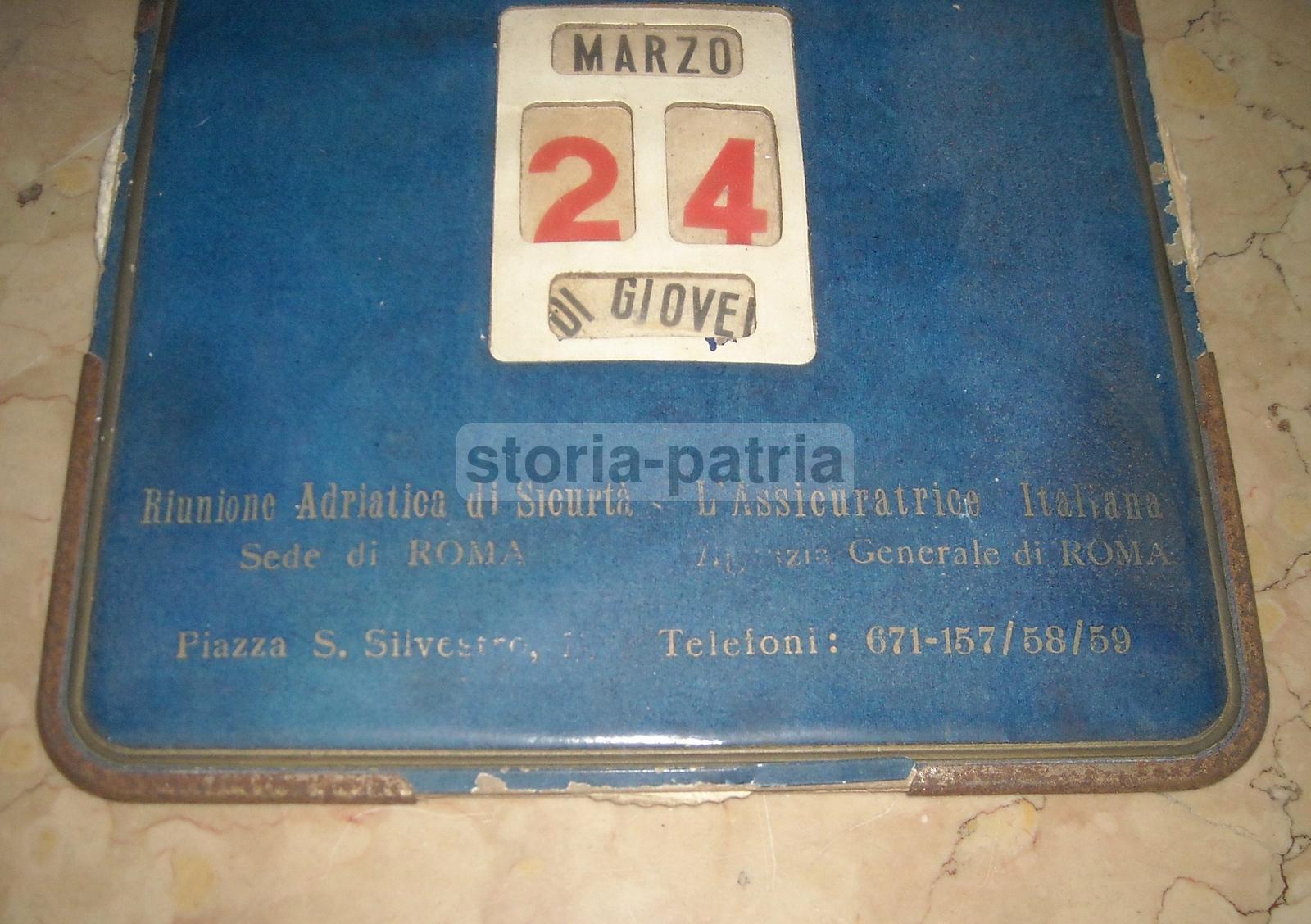 Assicurazioni, Assicuratrice Italiana, Roma, Inusuale Cartello Datario, Araldica immagine 3