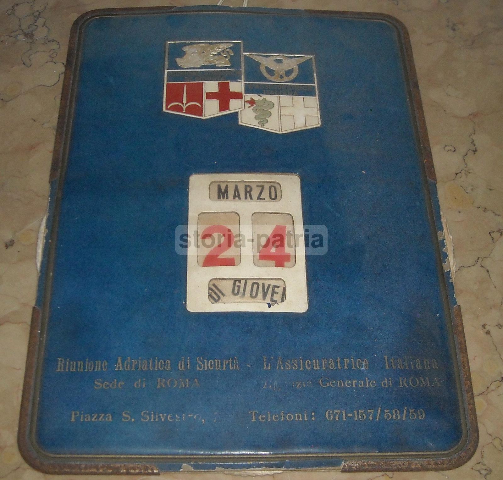 Assicurazioni, Assicuratrice Italiana, Roma, Inusuale Cartello Datario, Araldica immagine 4