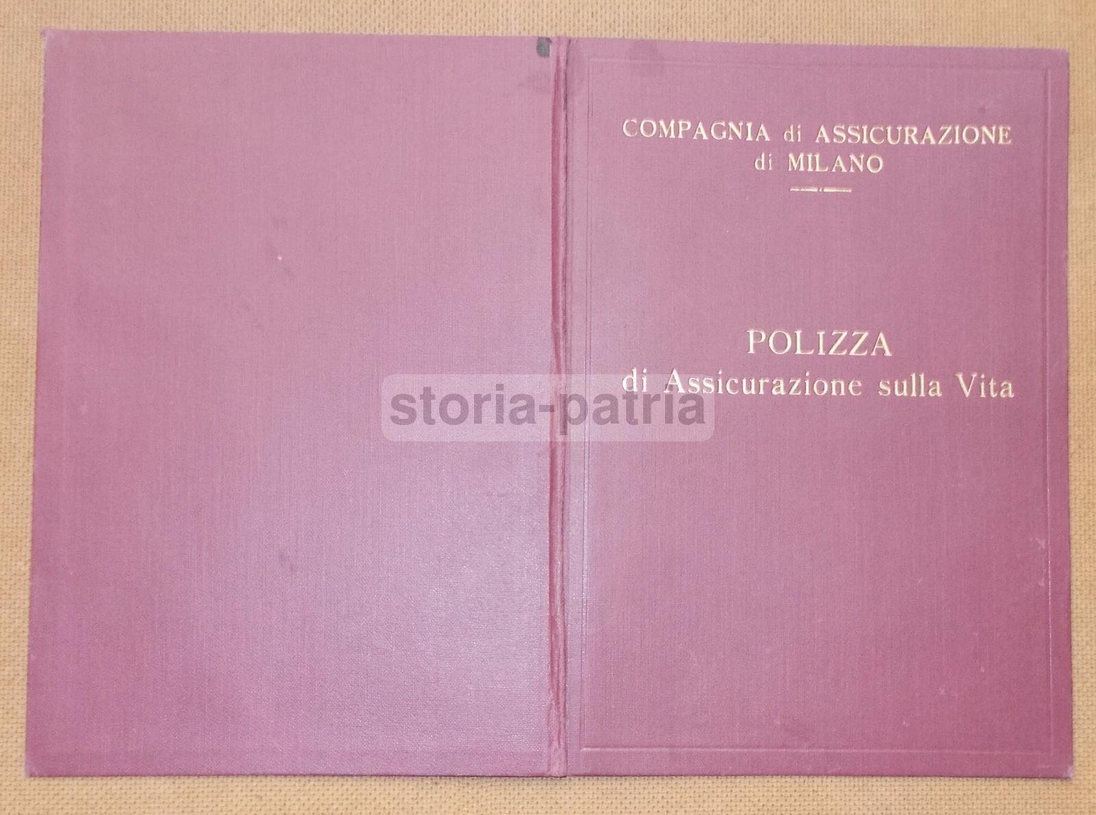 Assicurazioni, Compagnia Di Milano, Legatura Folder Da Collezione, Pubblicitaria immagine 1