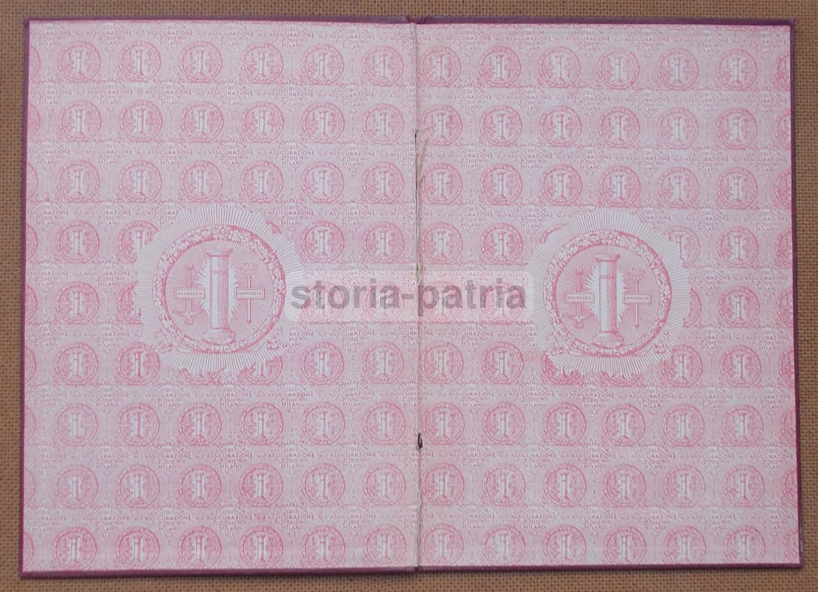 Assicurazioni, Compagnia Di Milano, Legatura Folder Da Collezione, Pubblicitaria immagine 2
