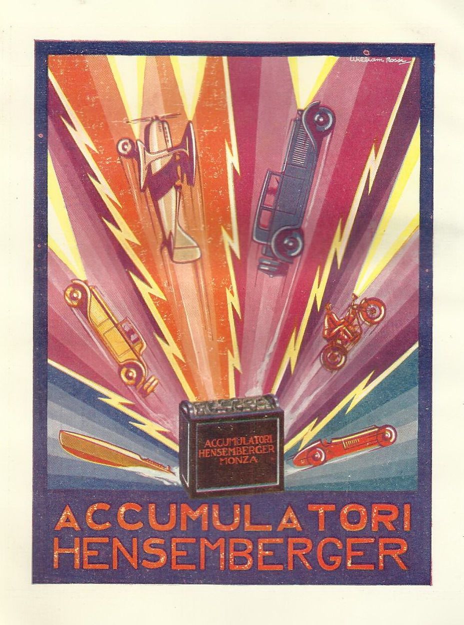 Auto, Automobilismo, Globoil, Mestre, Batterie Hensemberger, Monza, Rossi, Pubblicita immagine 2