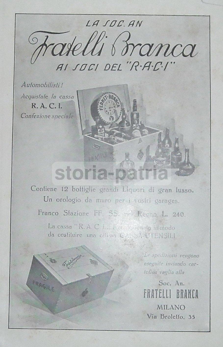 Automobilismo, Raci, Orologio Per Garage, Pubblicitaria Antica, Branca, Liquori, 30 immagine 1