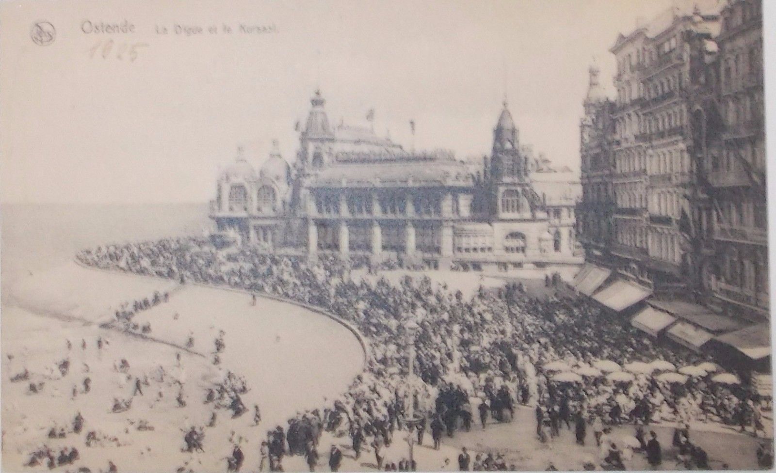 Belgio, Ostenda, Bellissima Antica Veduta, Bagnanti, Kursaal, Animatissima Cartolina immagine 2