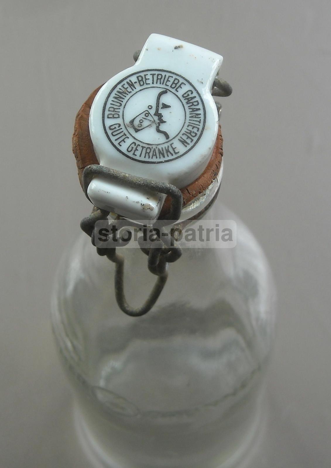 Bella Bottiglia Vetro, Tappo, Pubblicitaria, Bevande, Deutscher Brunnen Leihflasche immagine 1