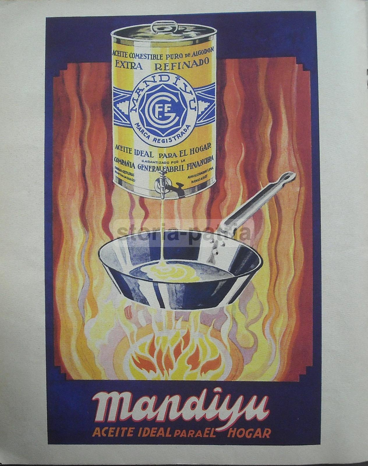 Bella Grafica Pubblicitaria, Cucina, Frittura, Olio Mandiyu, Decorativa Stampa immagine 1