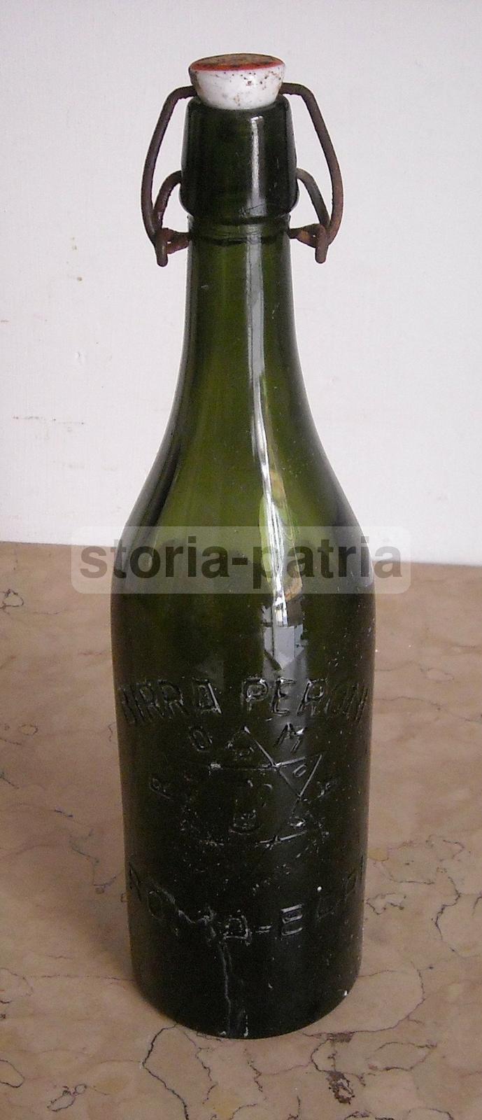 Bottiglia Da Collezione, Pubblicitaria d'Epoca, Bari, Roma, Araldica, Birra, Con Tappo immagine 6