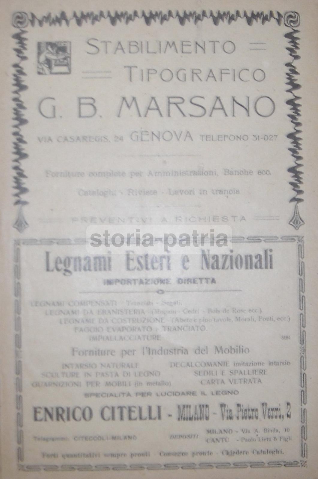 Brescia, Seneci, Casalinghi, Posateria, Tipografia Marsano, Genova, Legnami Citelli immagine 2