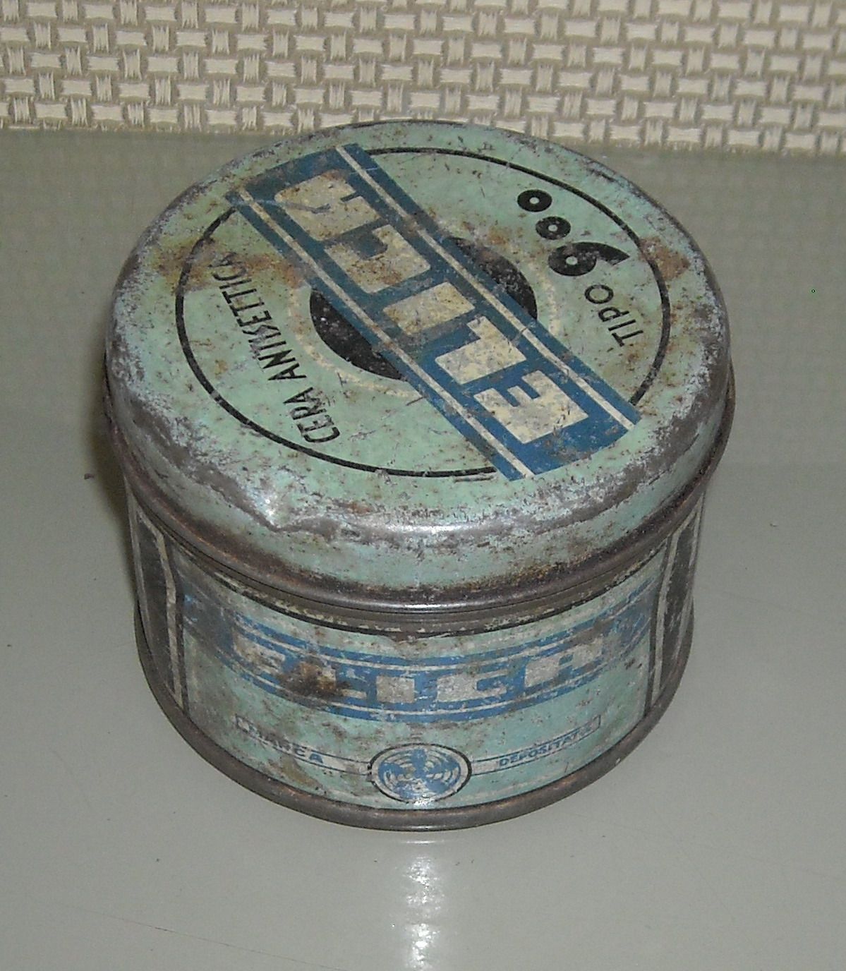 Cera Antisettica, Chimica, Cereria Societa Elica, Vecchio Barattolo Pubblicitario immagine 3