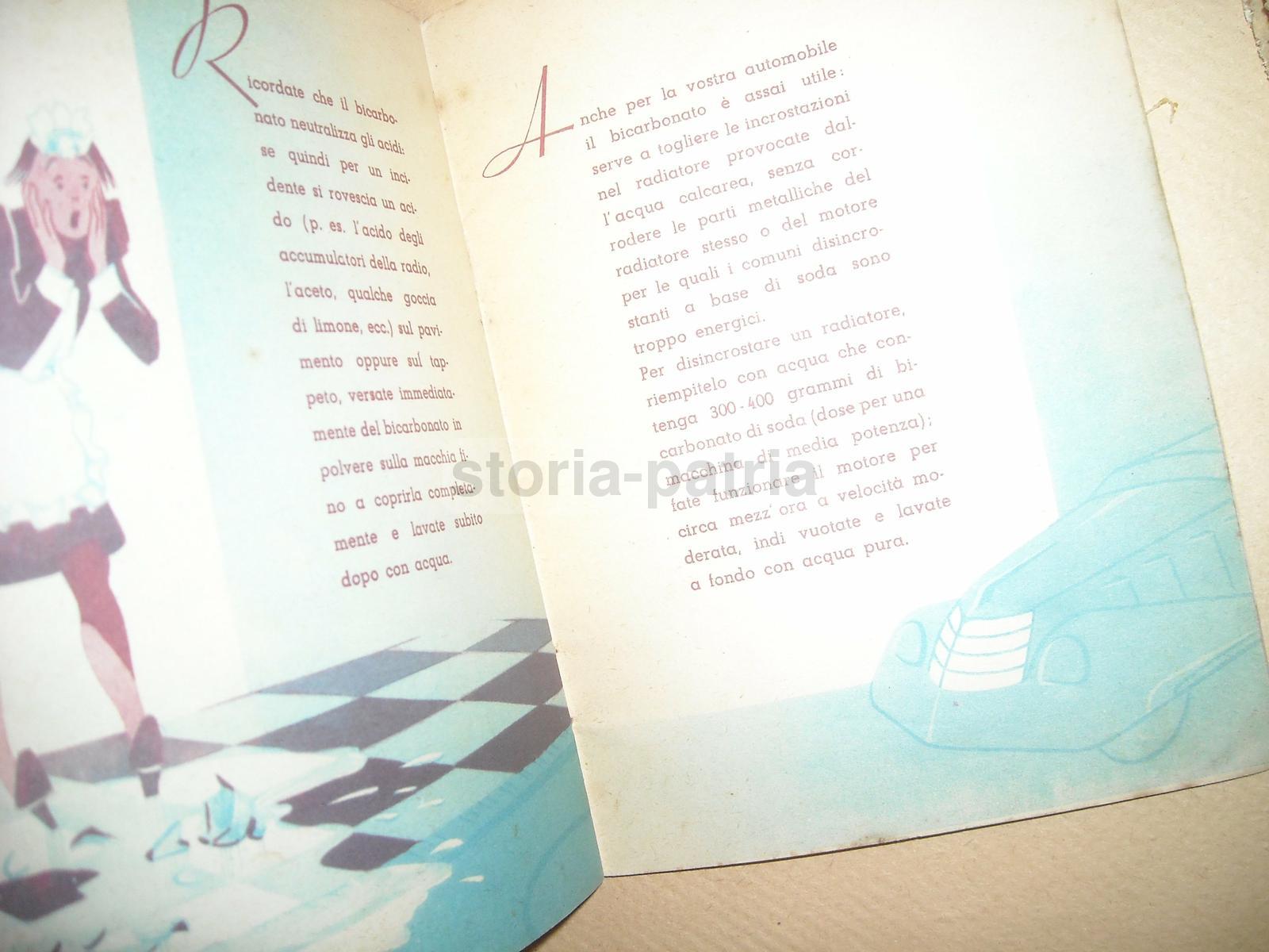 Chimica, Sanitaria, Economia Domestica, Cucina, Bucato, Bicarbonato Solvay, Pubblicita immagine 1