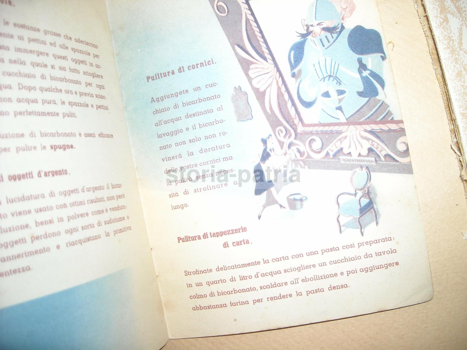 Chimica, Sanitaria, Economia Domestica, Cucina, Bucato, Bicarbonato Solvay, Pubblicita immagine 2