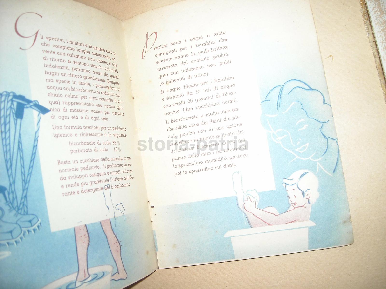 Chimica, Sanitaria, Economia Domestica, Cucina, Bucato, Bicarbonato Solvay, Pubblicita immagine 3