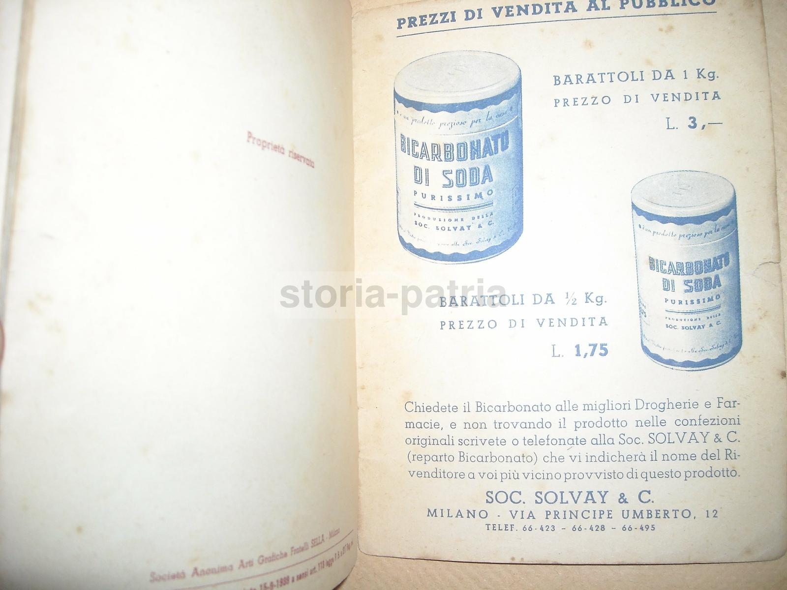 Chimica, Sanitaria, Economia Domestica, Cucina, Bucato, Bicarbonato Solvay, Pubblicita immagine 7