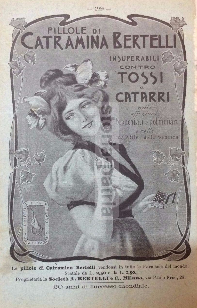 Cosmesi, Profumeria, Saponi, Sapol Bertelli, Catramina, Tosse E Catarro, Pubblicitaria immagine 1