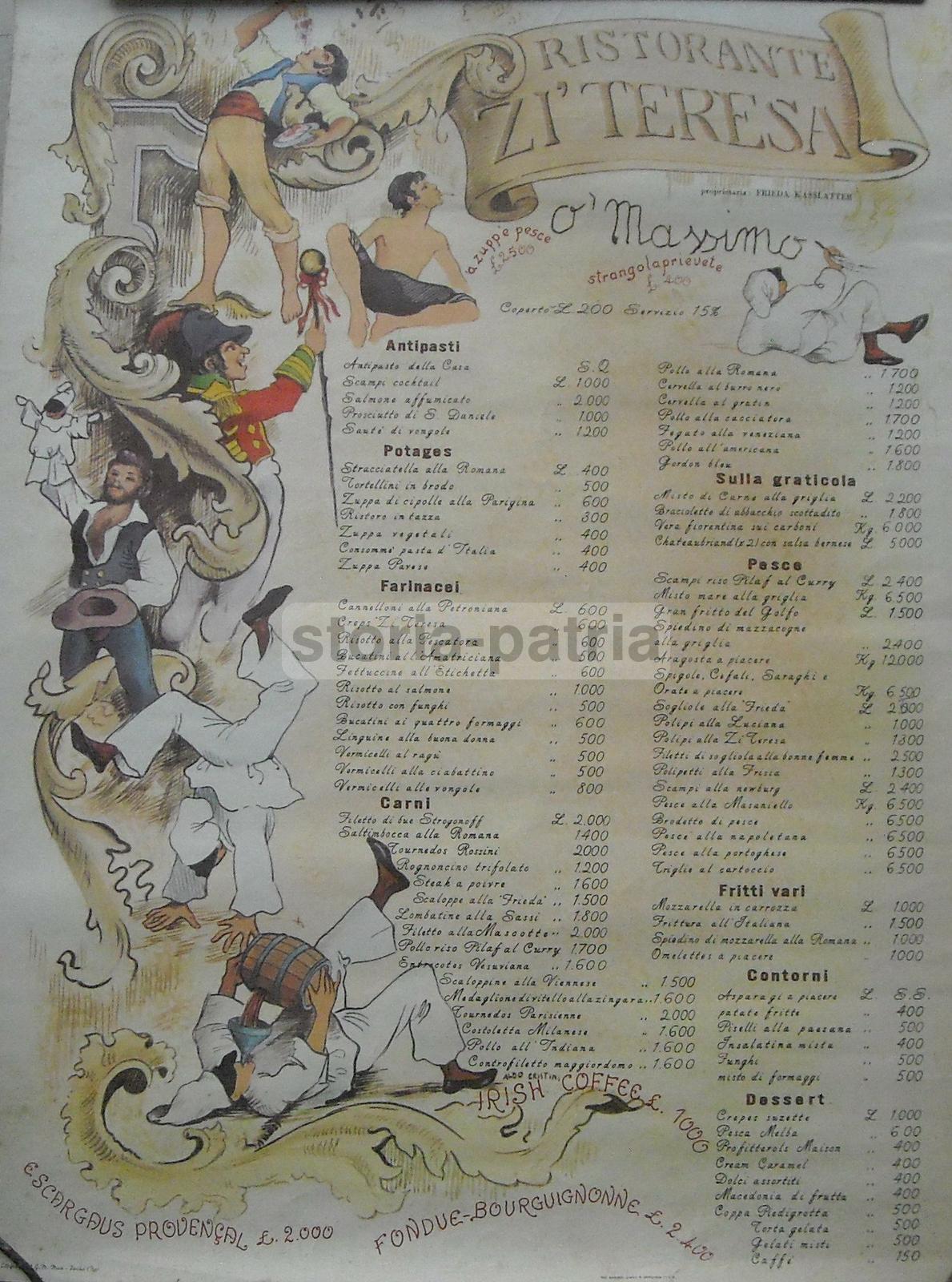 Cucina, Gastronomia, Ristoranti d'Epoca, Napoli, Folklore, Menu, Pesce, Kasslatter immagine 1