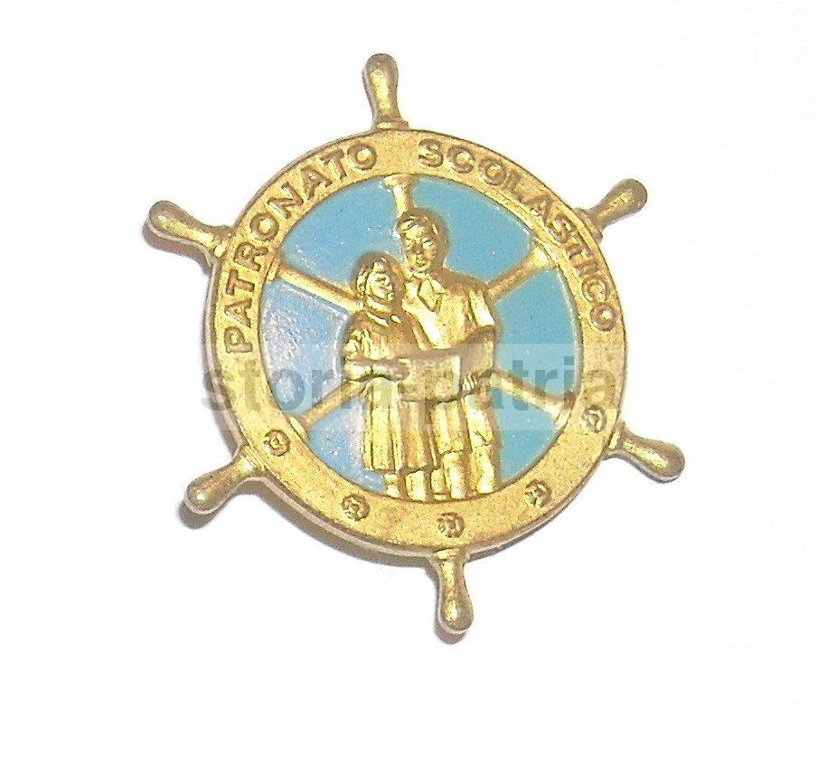 Didattica, Pedagogia, Scuola, Patronato, Grazioso Vecchio Distintivo, Studenti, Timone immagine 1