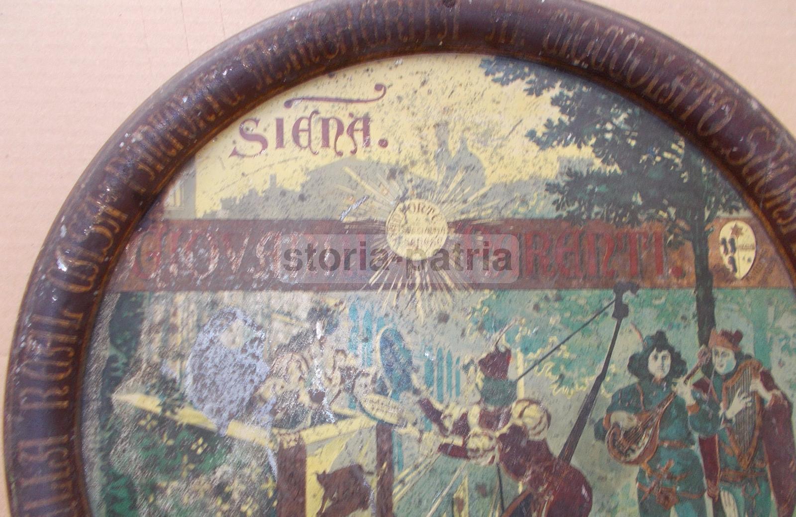 Dolciaria, Siena, Antica Pubblicitaria, Scena Decorativa, Musica, Musicanti, Costumi immagine 2