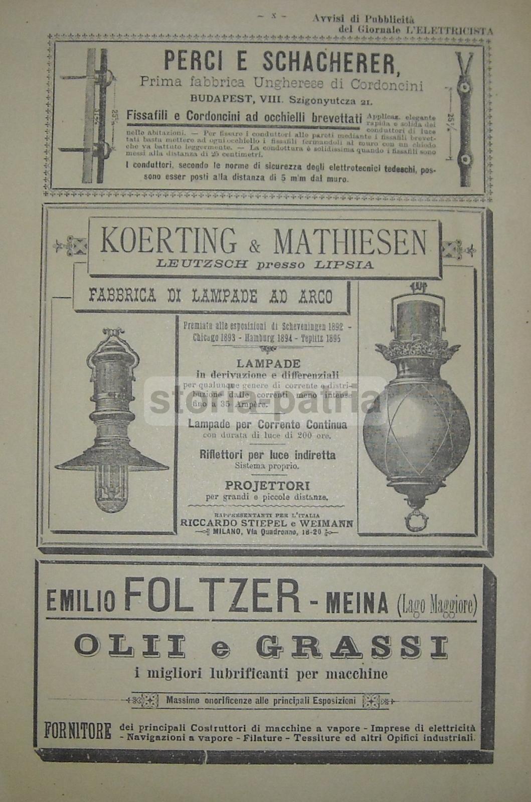 Elettricita, Aeg, Berlino, Impiantistica, Lampadine, Genova, Schacherer, Foltzer, Meina immagine 2