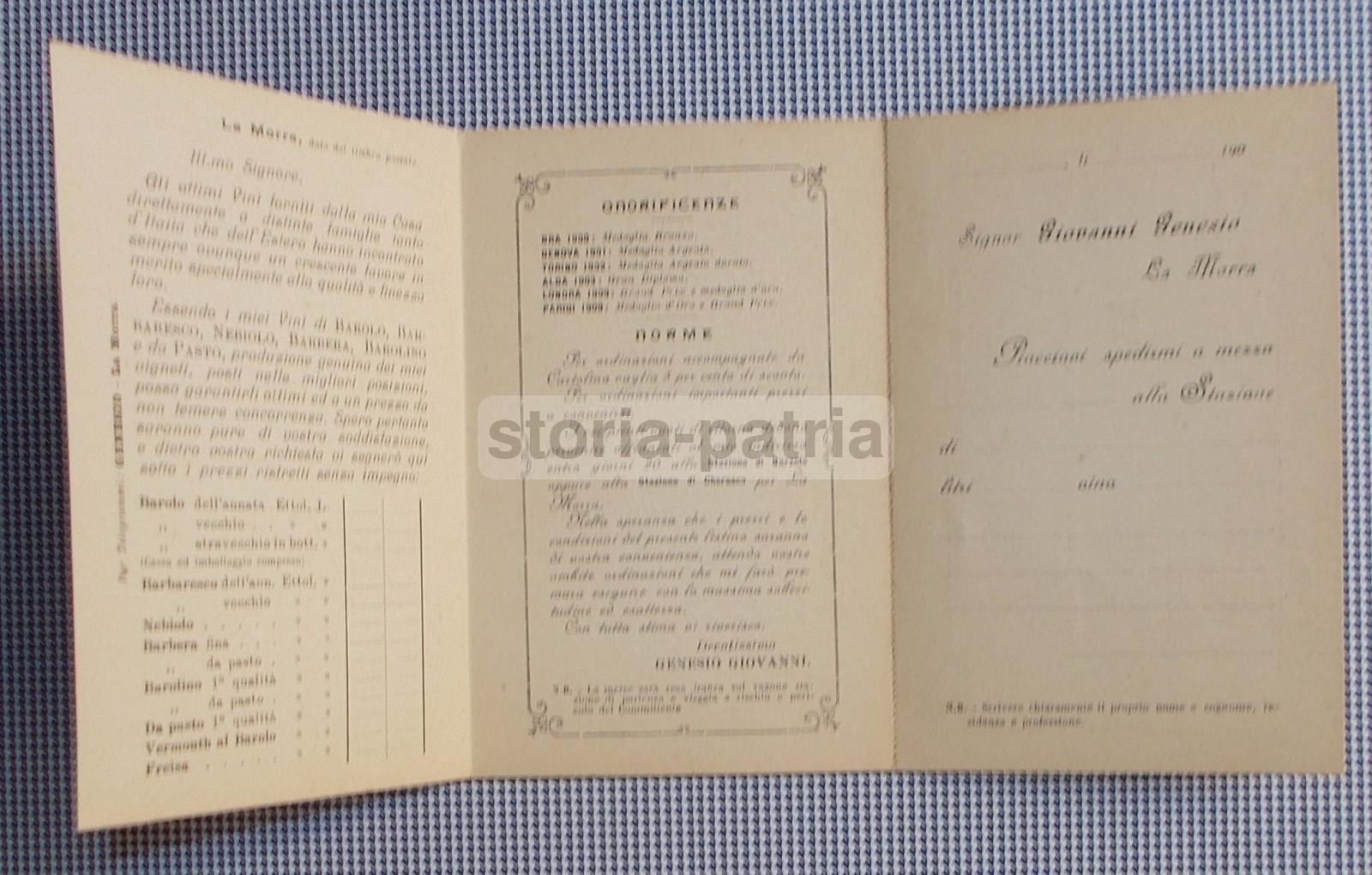 Enologia, Vini, Barolo, Verduno, La Morra, Pubblicitaria Genesio, Araldica, Depliant immagine 1