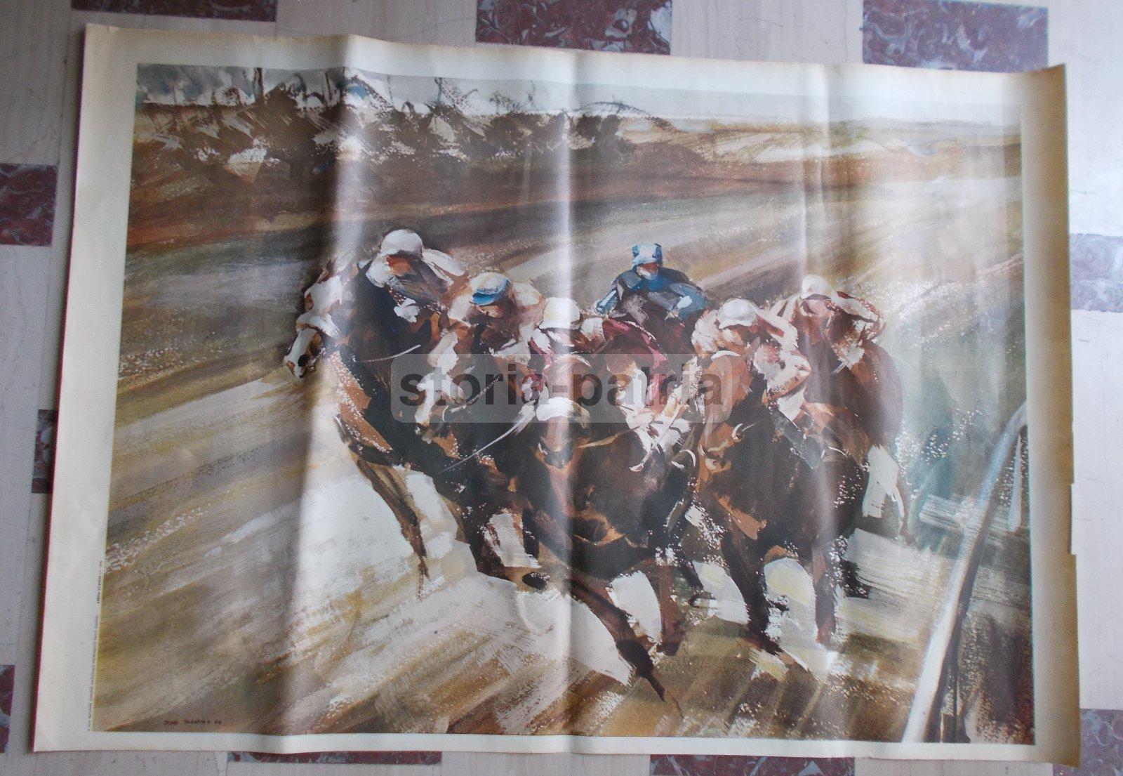 Equitazione, Ippica, Cavalli, Grande Manifesto Propagandistico, Unire, Razze Equine immagine 1