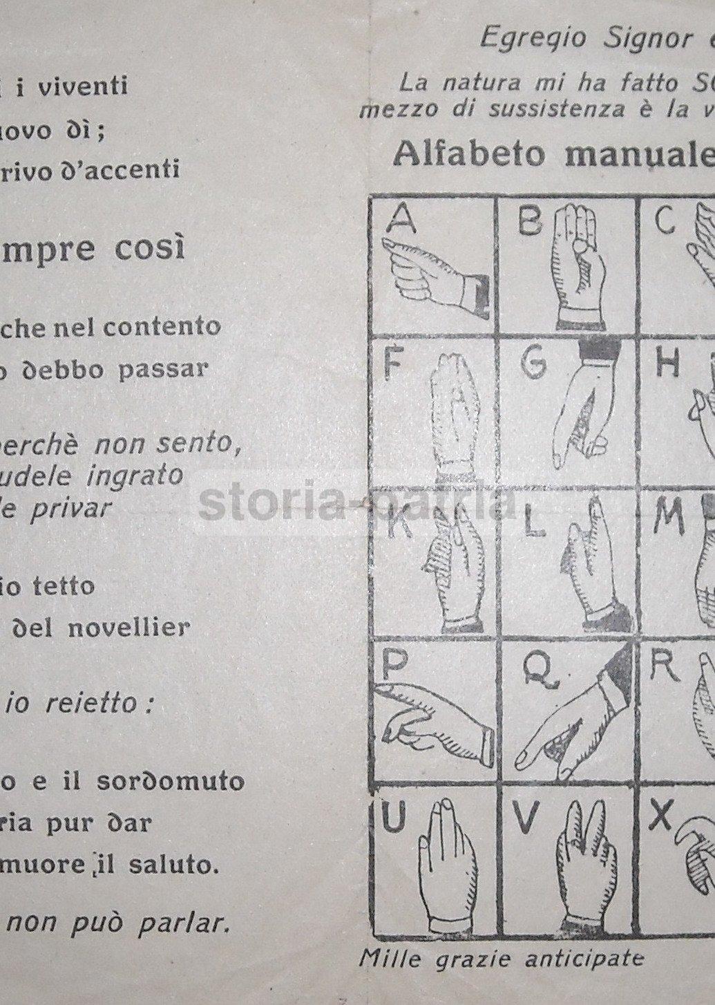 Linguaggio Dei Segni, Sordomuti, Sordomutismo, Alfabeto Figurato, Propagandistico immagine 2