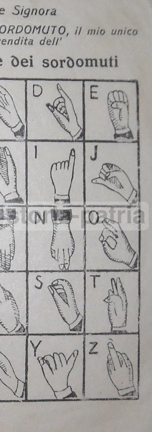 Linguaggio Dei Segni, Sordomuti, Sordomutismo, Alfabeto Figurato, Propagandistico immagine 3