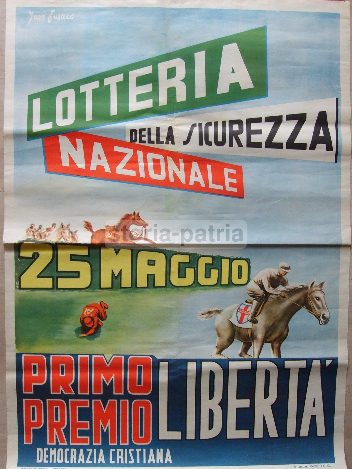 Lotterie, Politica, Democrazia Cristiana, Partito Comunista, Equitazione, Manifesto immagine 1