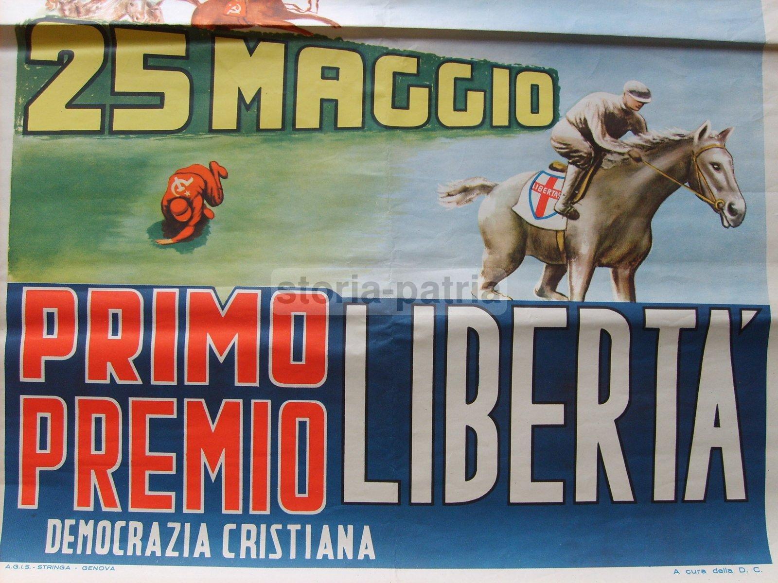 Lotterie, Politica, Democrazia Cristiana, Partito Comunista, Equitazione, Manifesto immagine 2