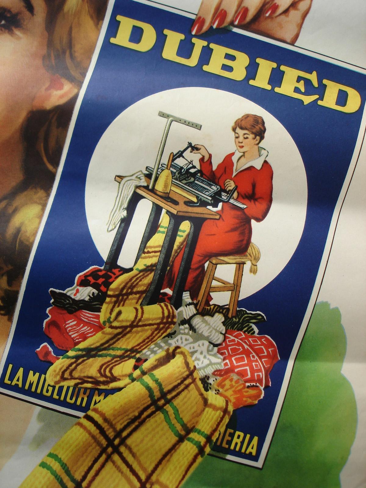 Macchine Per Maglieria, Sartoria, Grande Bellissimo Manifesto, Dubied, Decorativo immagine 1