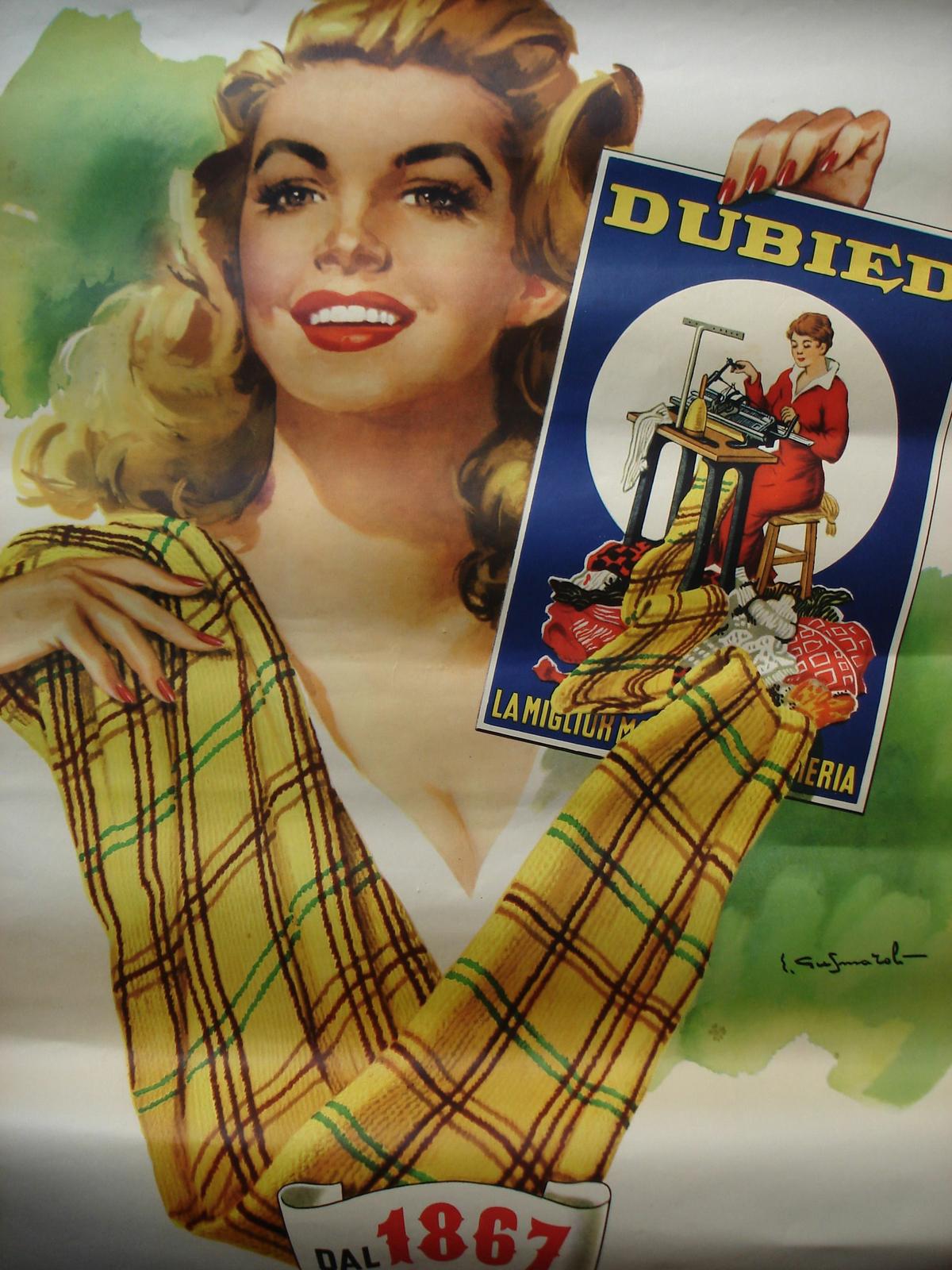 Macchine Per Maglieria, Sartoria, Grande Bellissimo Manifesto, Dubied, Decorativo immagine 2