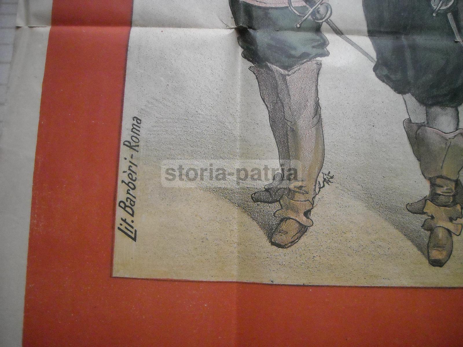 Magnifico Manifesto A Colori, Dumas, Moschettieri, Barberi, Illustratore Marchetti immagine 5