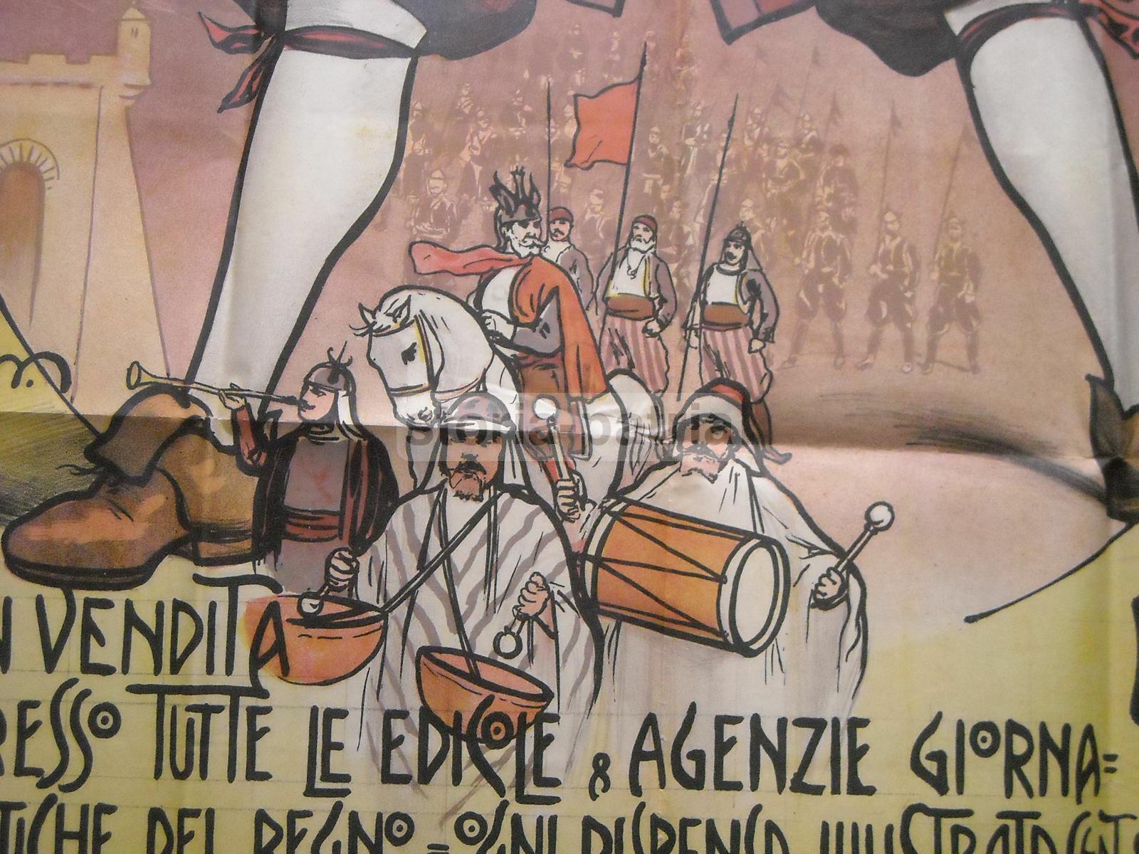 Magnifico Manifesto Pubblicitario A Colori, Gulliver, Viaggi, Scotti, Roma, Calzone immagine 1