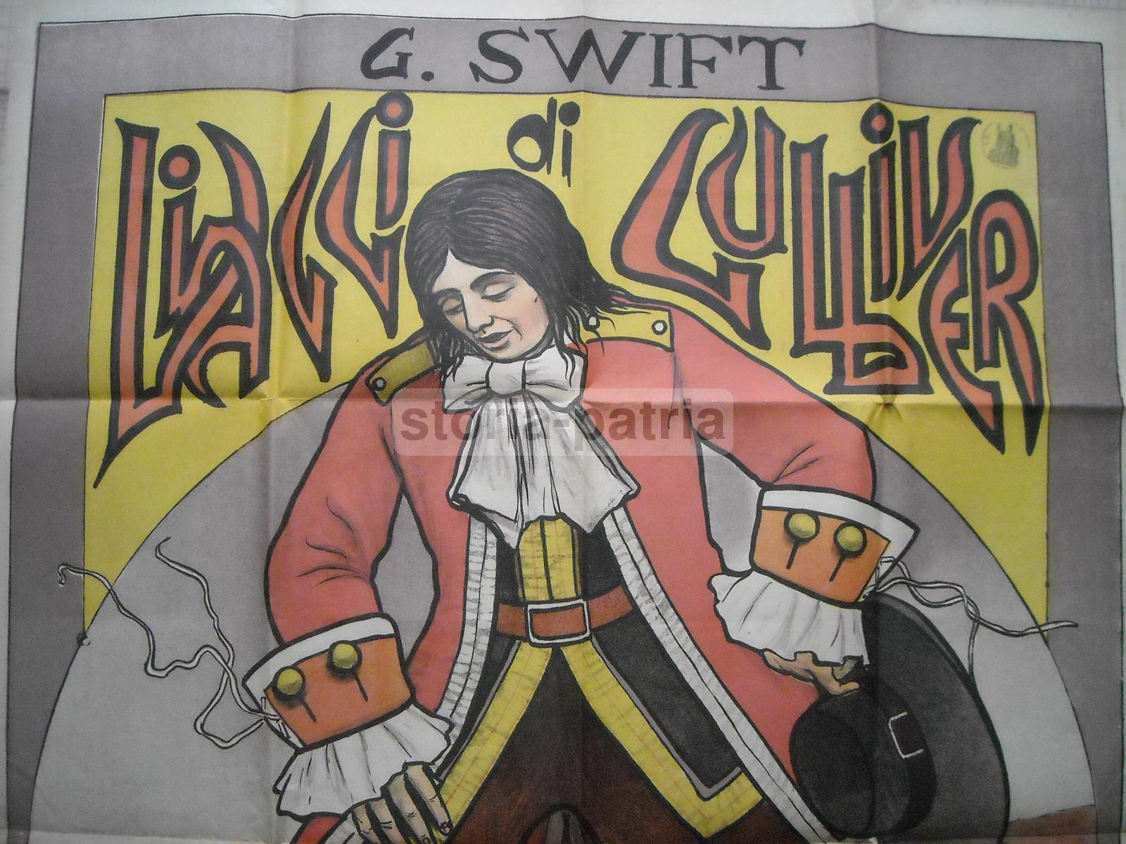 Magnifico Manifesto Pubblicitario A Colori, Gulliver, Viaggi, Scotti, Roma, Calzone immagine 3