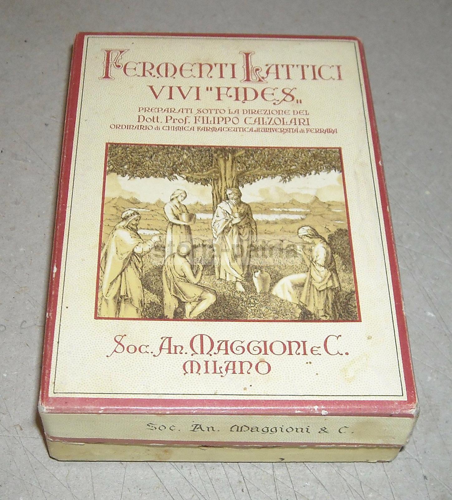 Medicina, Farmaceutica, Calzolari, Astuccio Pubblicitario, Fermenti Lattici, Milano immagine 5