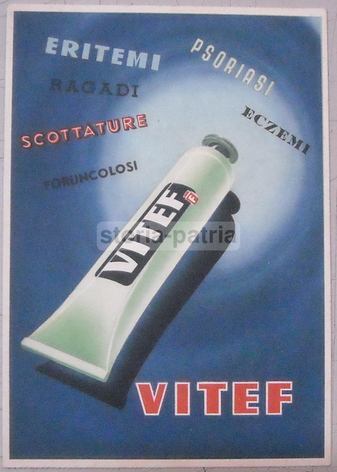 Medicina, Farmacia, Pubblicitaria Farmaceutica, Eritemi, Psoriasi, Eczemi, Vitef, Vit F immagine 1