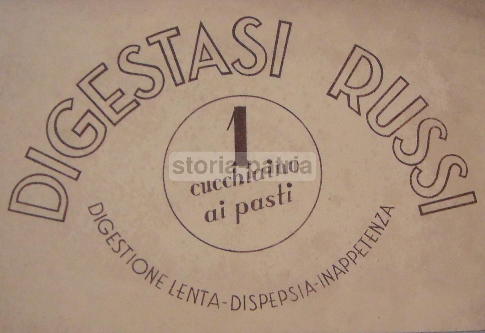 Medicina, Farmacia, Pubblicitaria, Inappetenza, Digestasi Russi, Carta Assorbente immagine 1