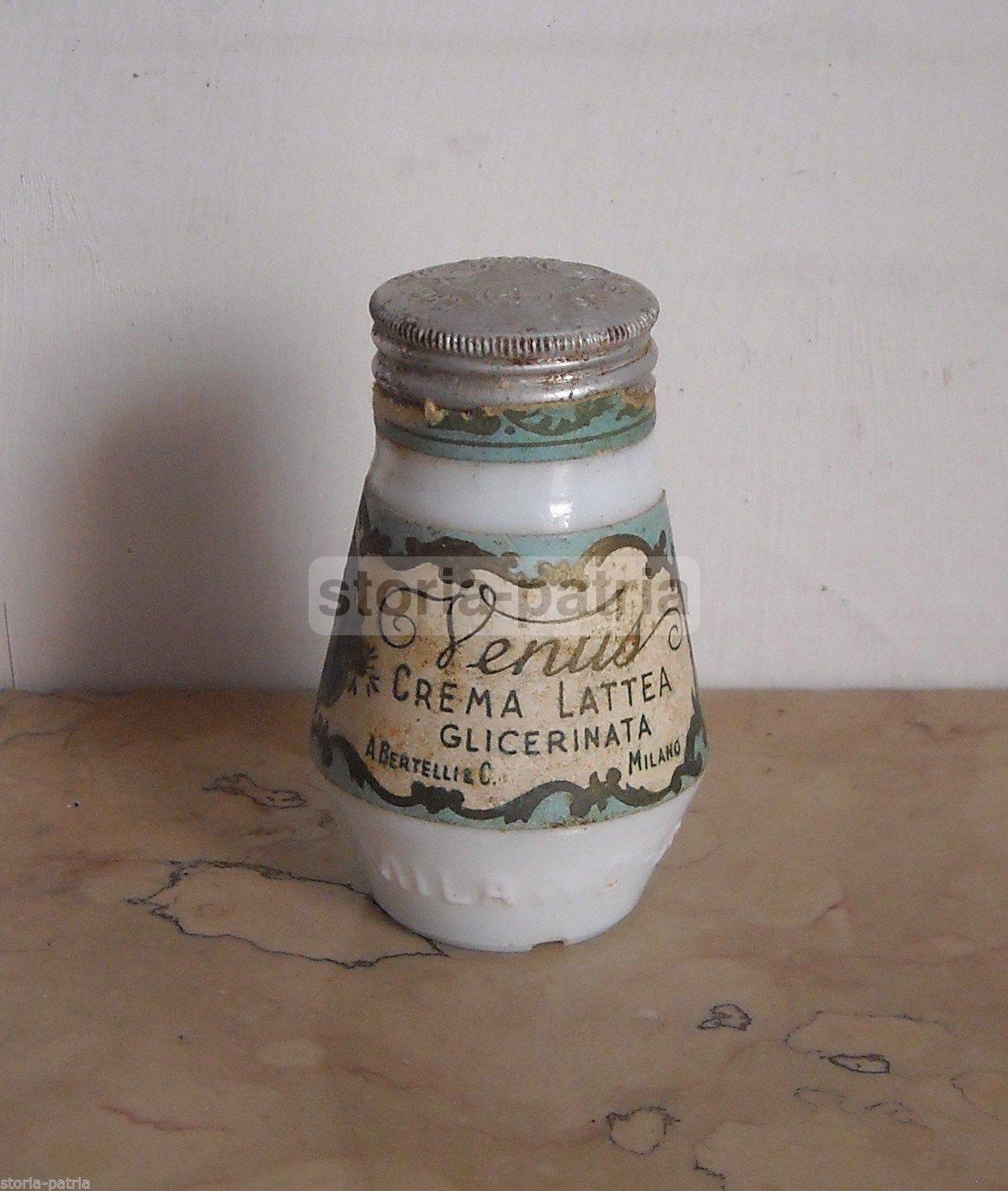 Milano, Profumeria Bertelli, Cosmesi, Venus, Crema Lattea Glicerinata, Pubblicitaria immagine 1