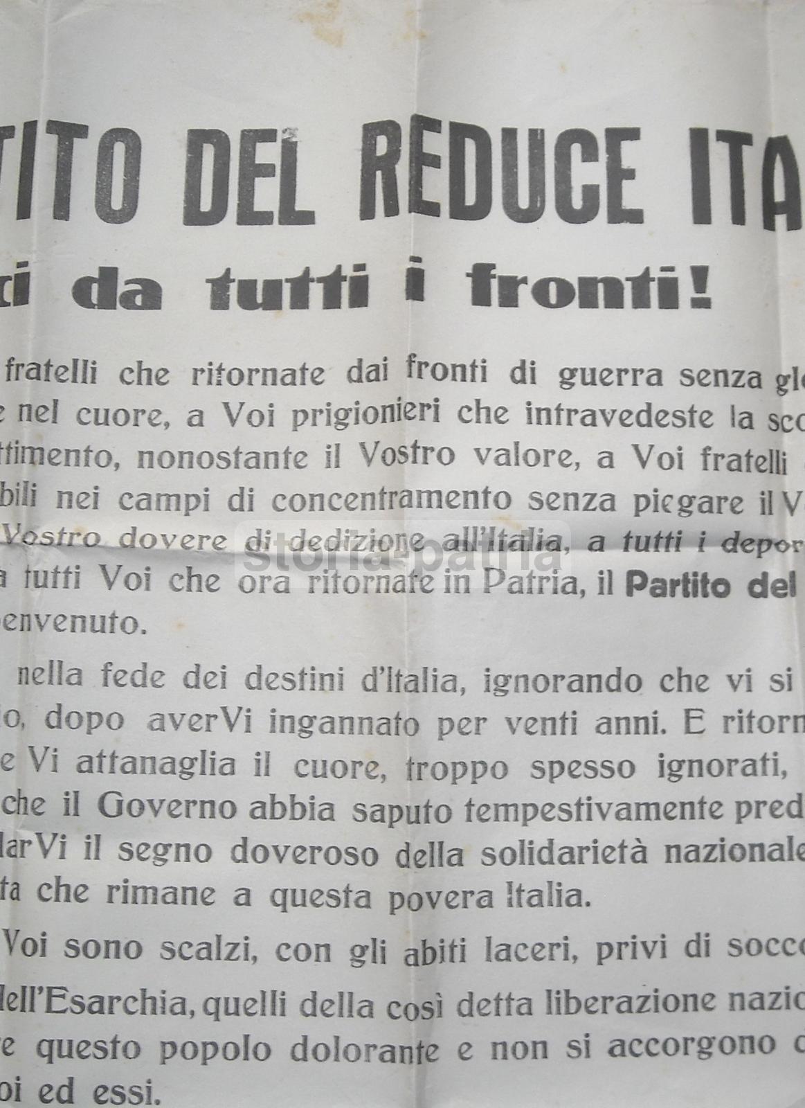 Militaria, Guerra, Prigionieri, Reduci, Elezioni Politiche, Nicoletti, Pubblicitaria immagine 1