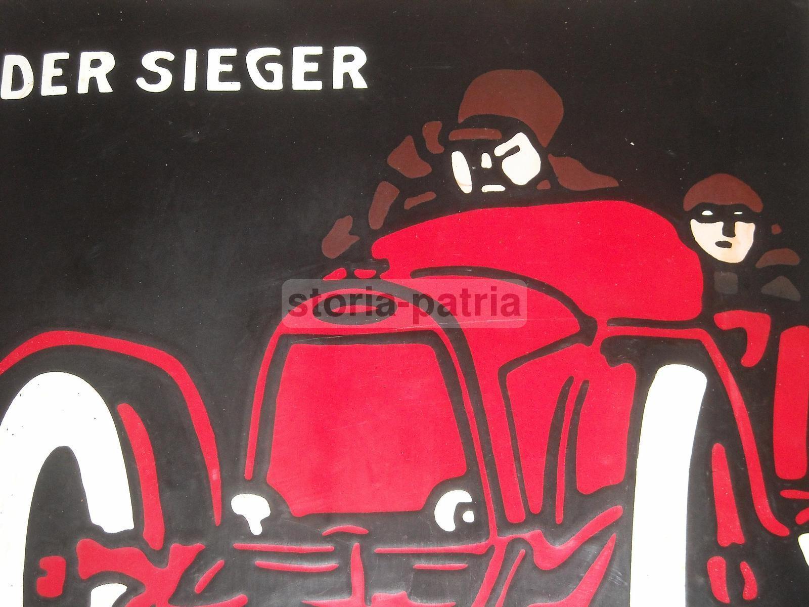 Modernariato, Design, Inusuale Bella Grafica, Latta Pubblicitaria, Automobili, Opel immagine 1
