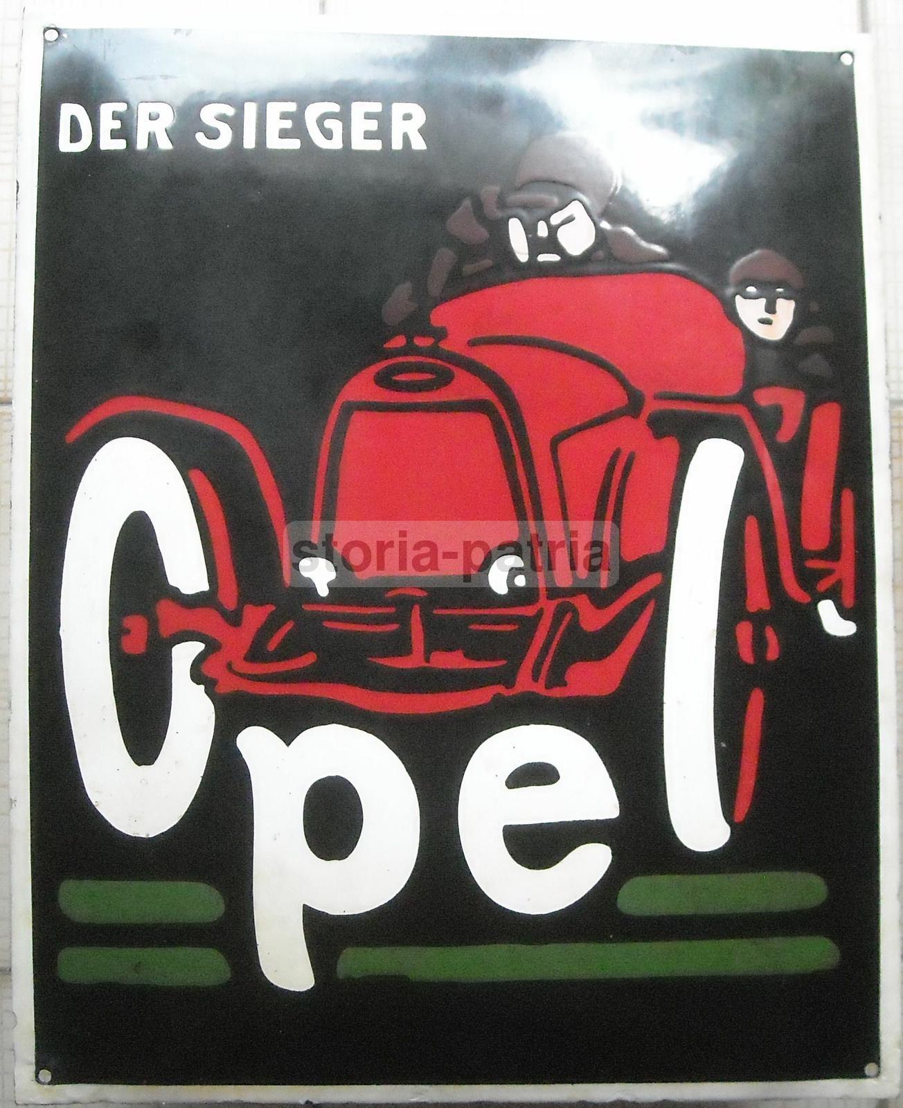 Modernariato, Design, Inusuale Bella Grafica, Latta Pubblicitaria, Automobili, Opel immagine 7