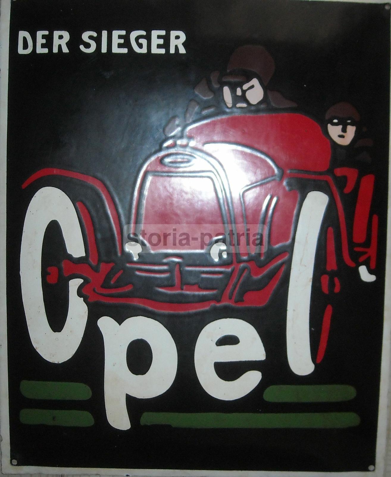 Modernariato, Design, Inusuale Bella Grafica, Latta Pubblicitaria, Automobili, Opel immagine 10