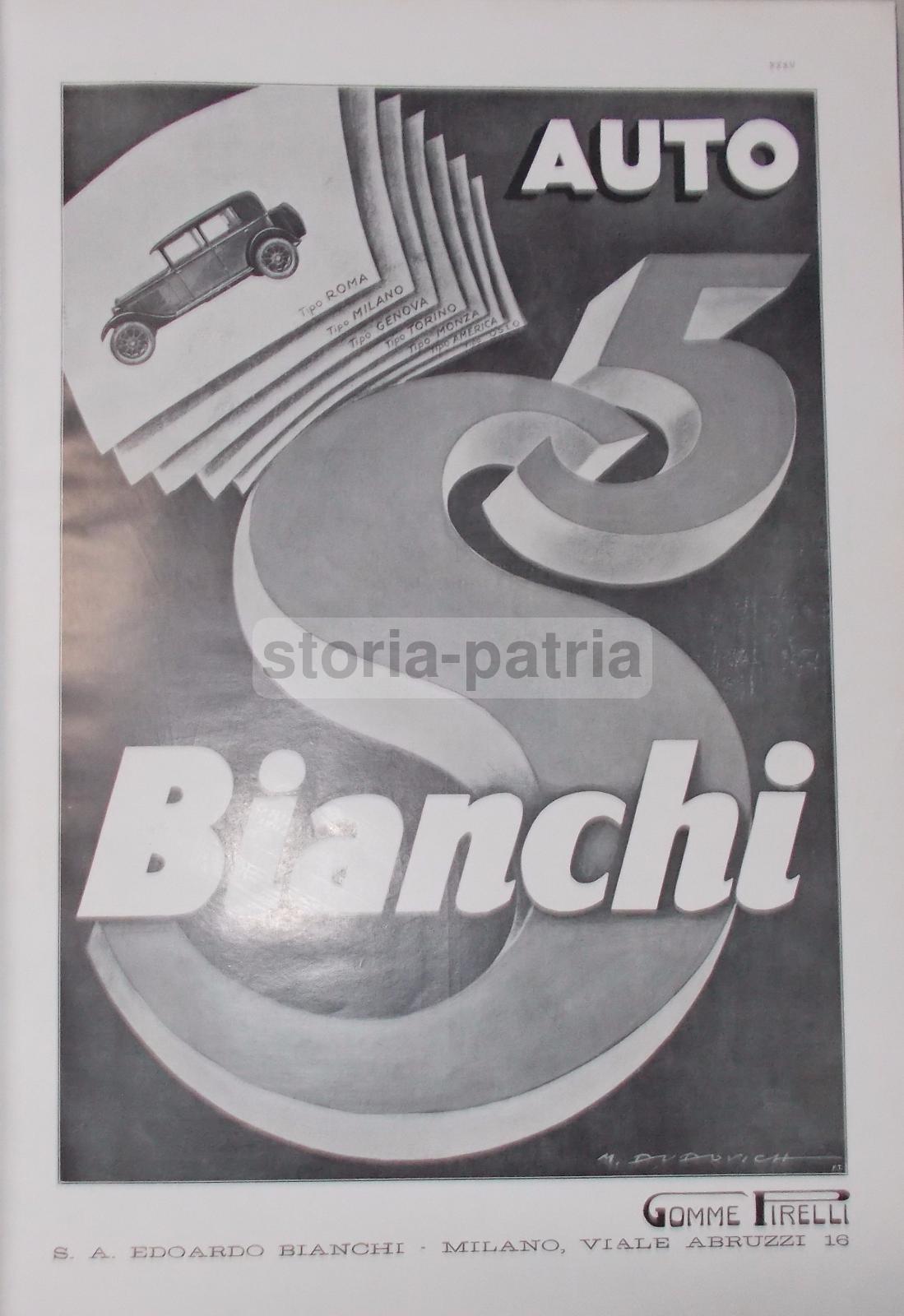 Motori, Automobili Bianchi, Gomme Pirelli, Dudovich, Penna Conklin, Pilot Ray, d'Epoca immagine 1