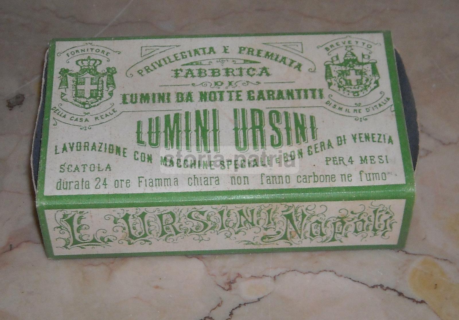 Napoli, Illuminazione, Fabbrica Ursini, Araldica, Savoia, Astuccio Pubblicitario immagine 3