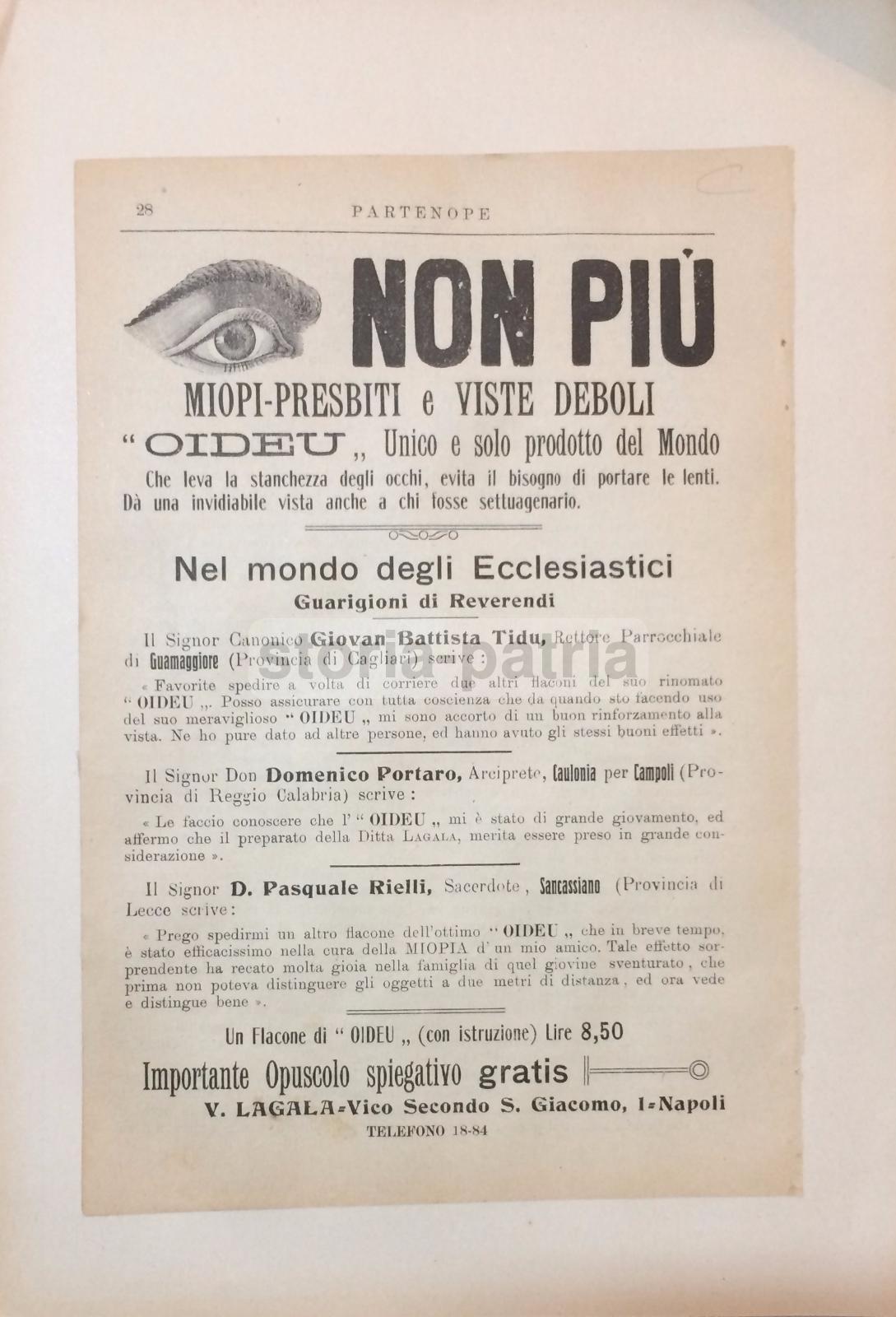 Napoli, Medicina, Oculistica, Occhiali, Collirio Oideu, Sardegna, Calabria, Salento immagine 1